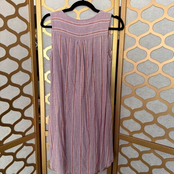 Marine Layer Size M Purple Lavender Stripe Linen Blend Lake Tank Dress - Picture 6 of 16